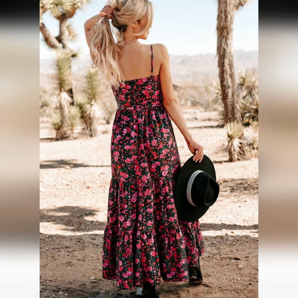 NWT Anna Grace Women's Floral Print Maxi Dress Size Small - Picture 10 of 16